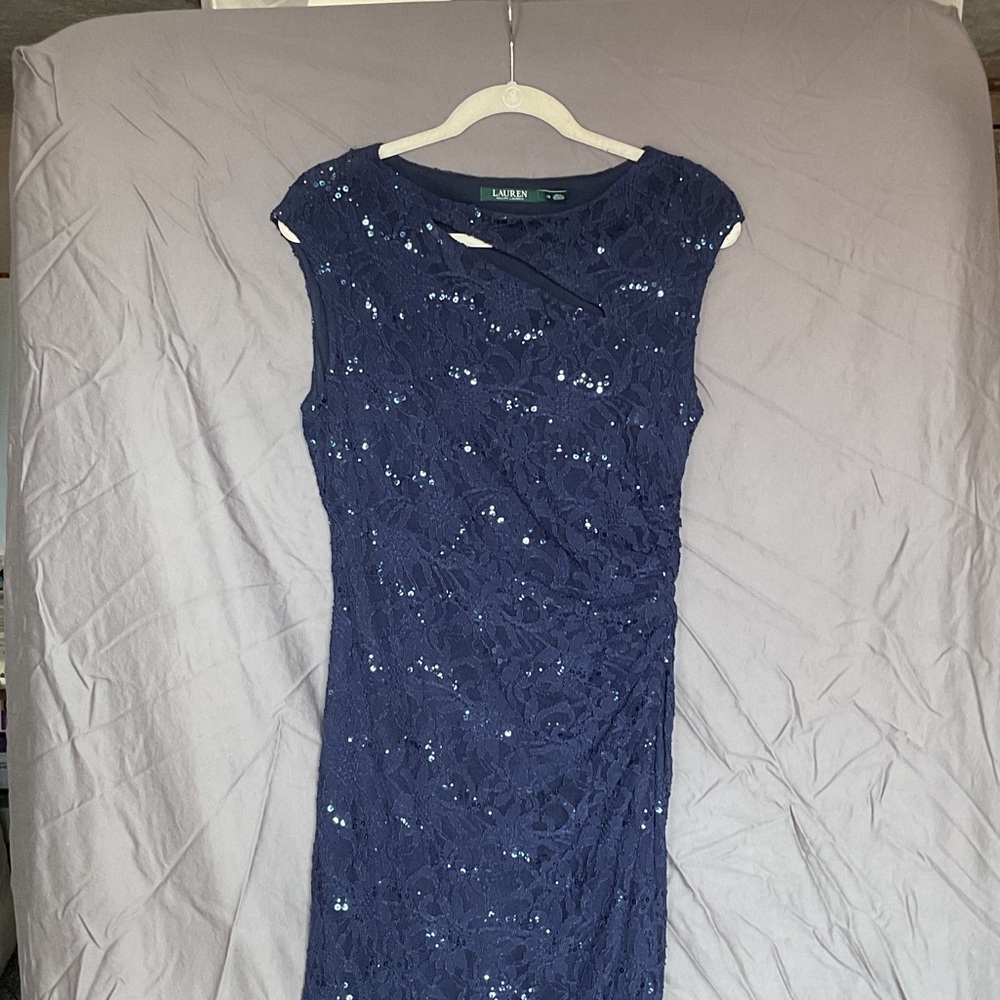 Ralph Lauren Navy Sequin Wedding Dress
